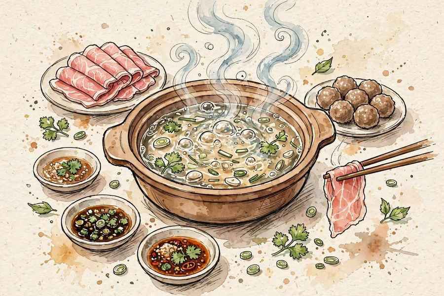 潮汕牛肉火锅手绘